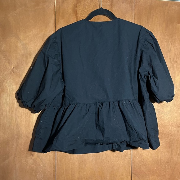 Velvet Heart Black Tie-Front Peplum Blouse - Picture 5 of 5